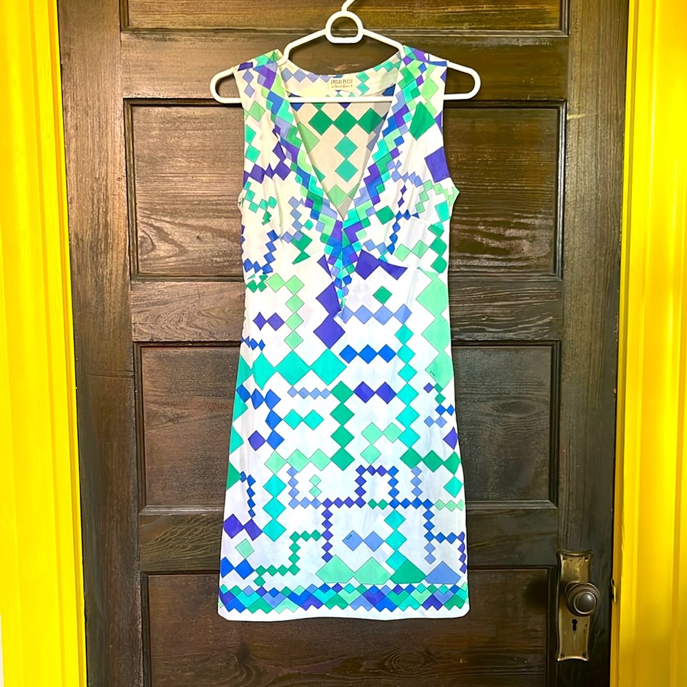 Vintage Emilio Pucci harlequin geometric Slip Dress Form Fit Rogers xs P 1960s